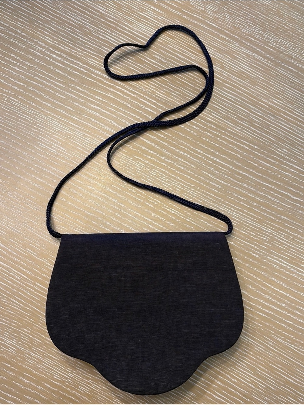 Vintage Yves Saint Laurent YSL Navy Moiré Silk bag Chartreuse Green Interior